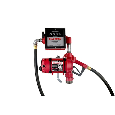 Fill-Rite 120V AC CONTINUOUS DUTY PUMP W/ METER AND UNLEADED AUTO NOZZLE NX25-120NB-AH